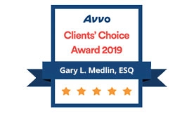 Avvo Client Choice Award 2019 Criminal Defense Gary L. Medlin